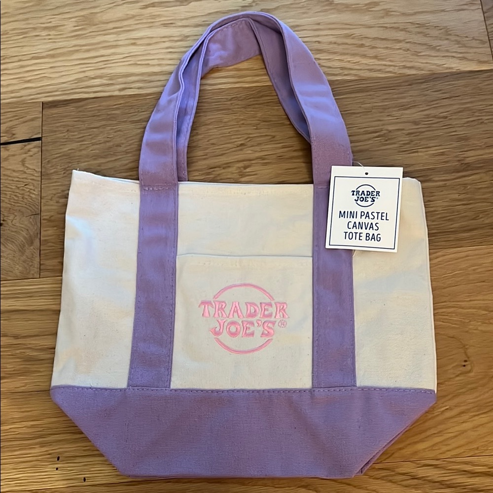 Traders Joe’s mini pasted canvas tote bag